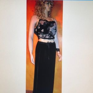 NWT Style & Co. Black Velvet Maxi Skirt MPetite